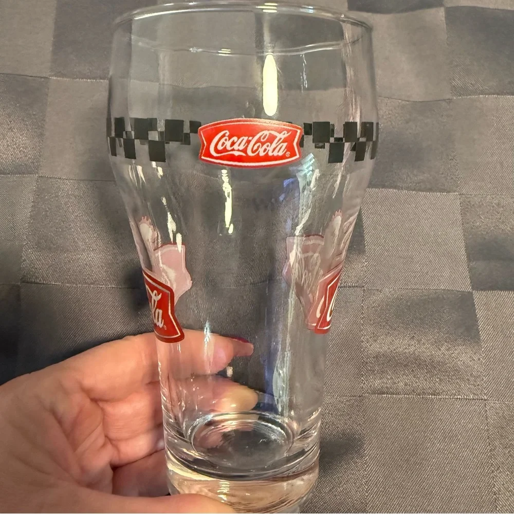 Coca Cola Bell Glass Retro Black‎ Checkered Coke Gibson 16 Oz Tumbler